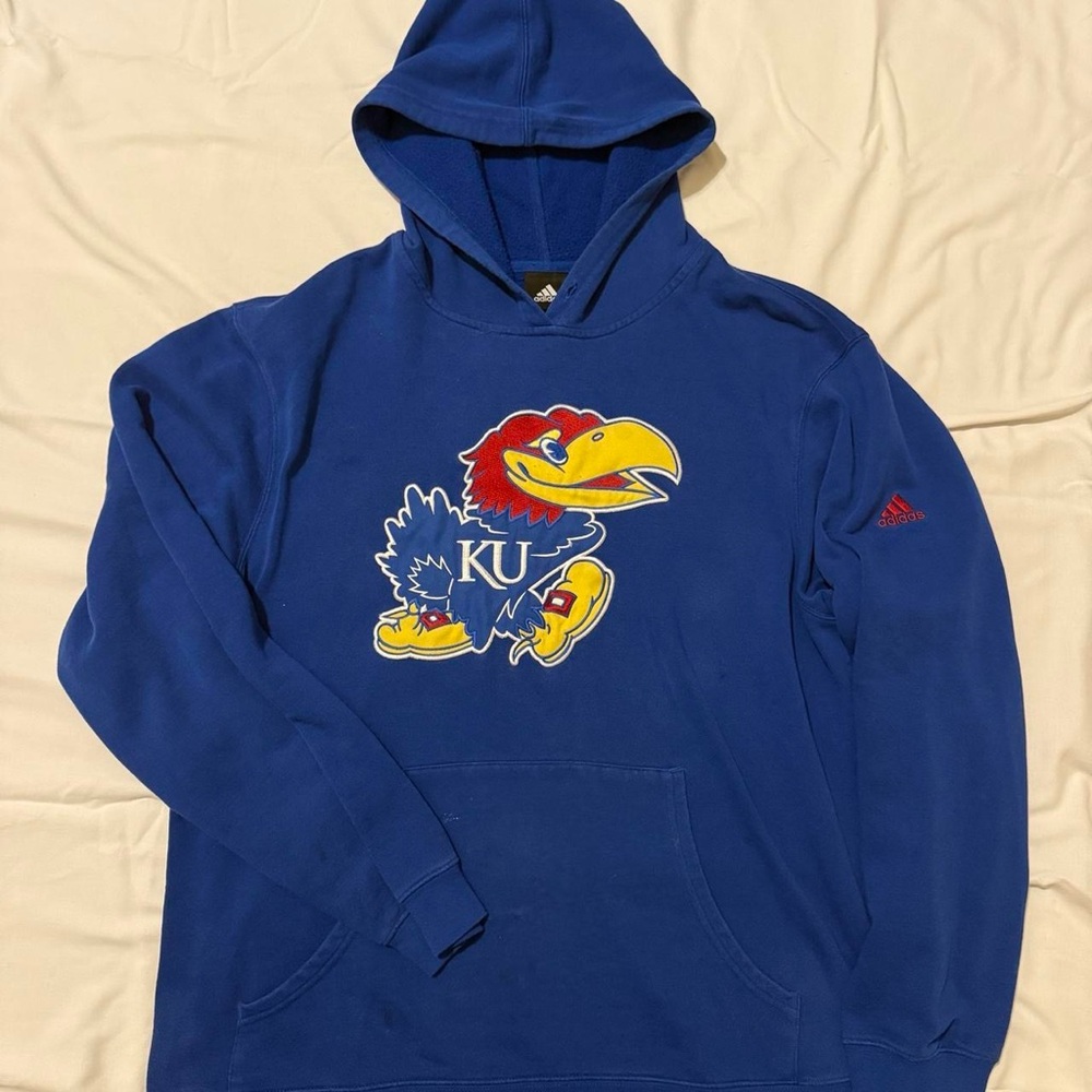 Adidas Blue Hoodie with Jayhawks Logo